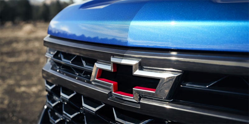 Close-up of Chevrolet Silverado 1500 front grille emblem